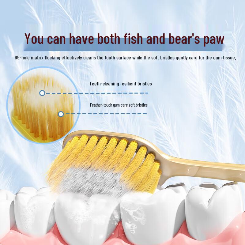 CCOKIO Japanese Wide-Head Soft Bristle Toothbrush (4-Pack)