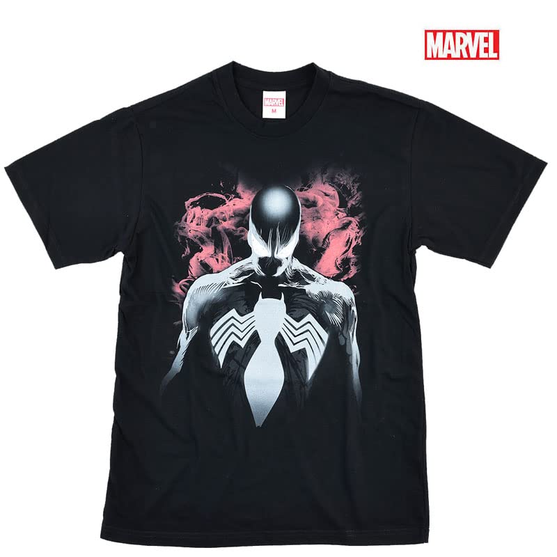 EVERSOUL Marvel Short Sleeve T-Shirt, Venom, Avengers, Hulk, Captain America, American Comic Book Merchandise, Men's, Black, XL