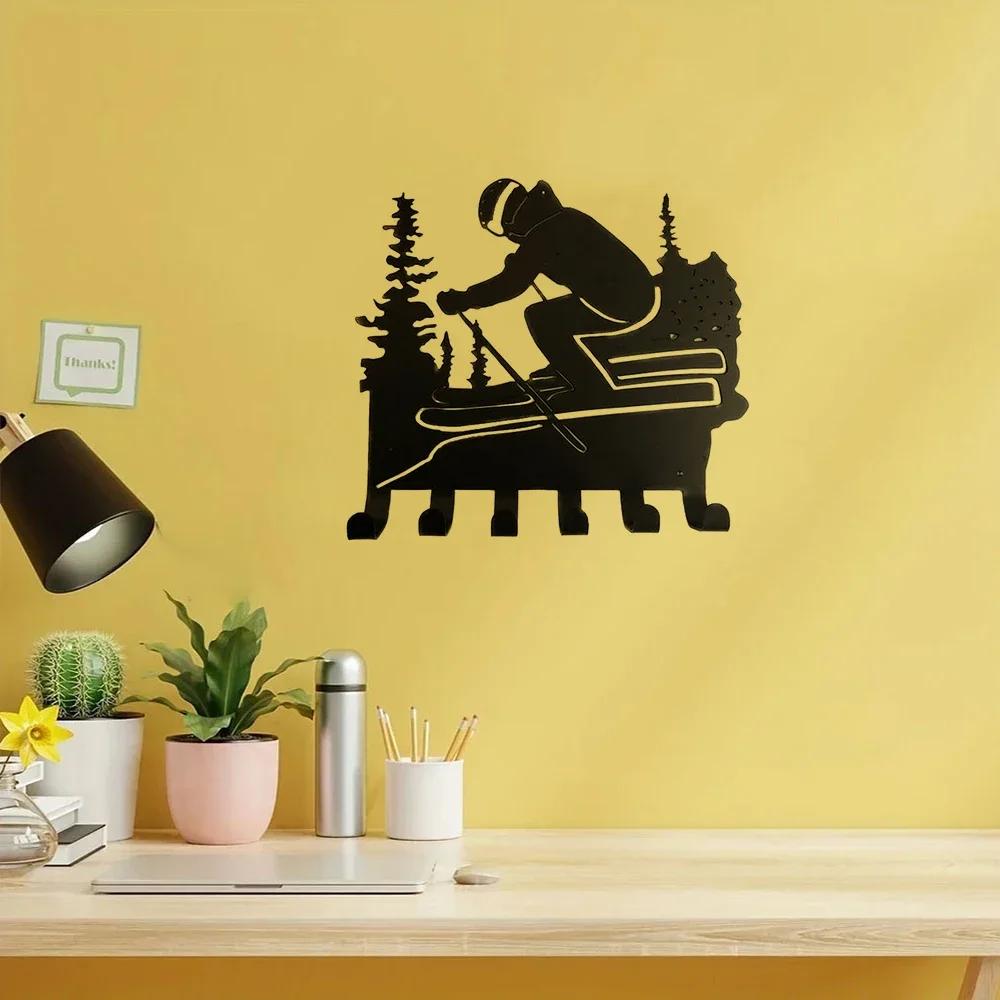 Новый металлический крючок для лыж настенный декор практичный домашний держатель для — фото 4