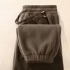 Pile pesante a grana Ao double-face Pantaloni invernali in velluto plus Stesso stile uomo e donna Pantaloni larghi taglia grande con lacci Pantaloni caldi casual