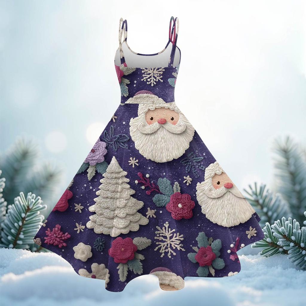 Women's Fashion Christmas Printed Sexy Strapless Gothic Cocktail Dress Punk, Vintage Dress.
