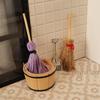 Miniature Dollhouse Cleaning Set: Broom, Mop, Shovel, Wooden Bucket, Small Cloth - Dollhouse Accessories