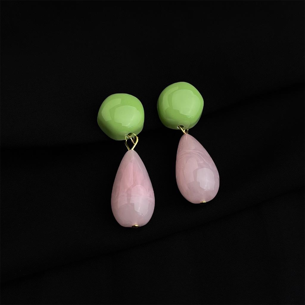 18K Gold Plated Clip-on Enamel Flower Earrings - Non-Pierced, High Color Retention