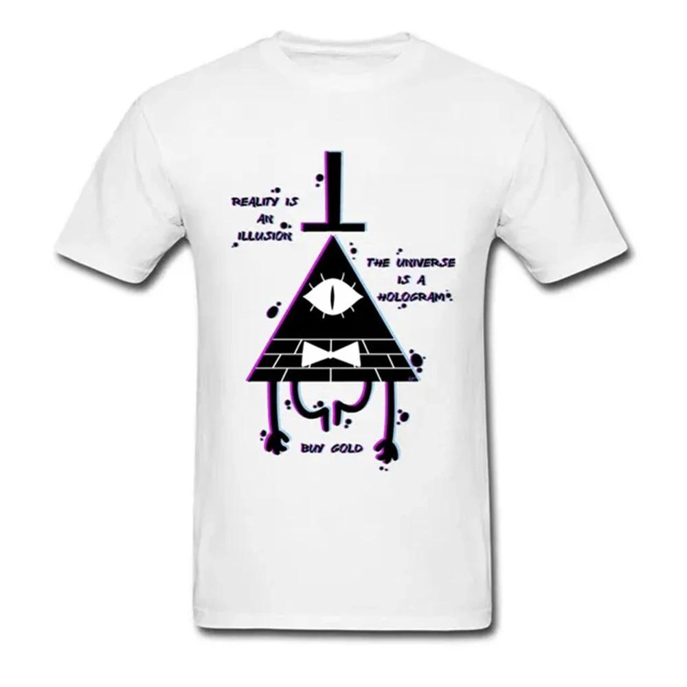 Damen T-Shirt Illusion Gravity Fall T-Shirt Illuminati T-Shirt Frauen Sommer Übergröße Baumwollkleidung Geometrisches Muster Lustig
