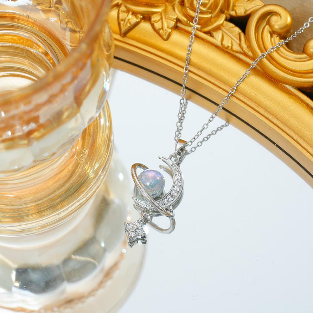 

Ожерелье Pearl Star River, универсальное, высококачественное, легкое, роскошное, с цепочкой на ключицу, с микро-инкрустацией в виде луны и звезды