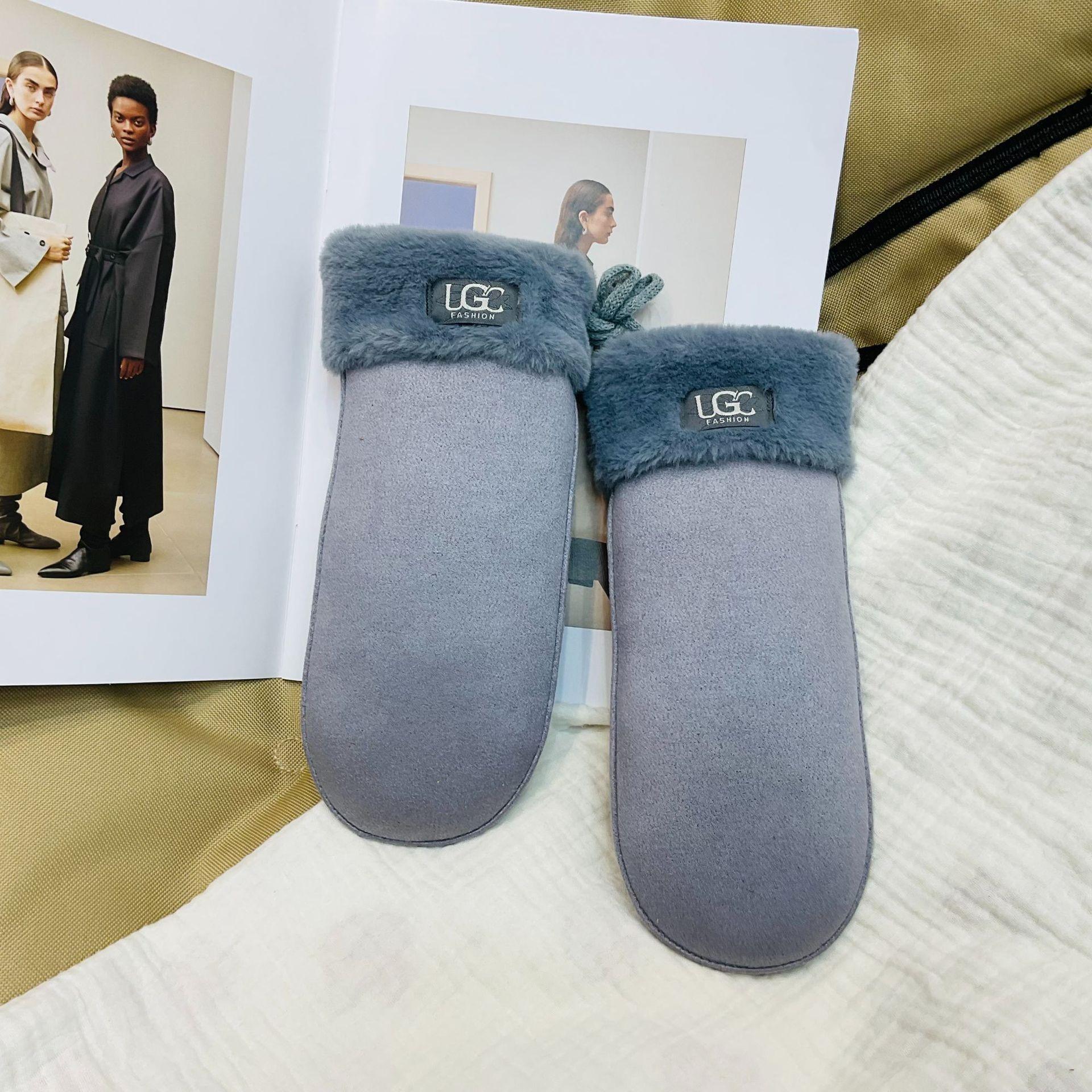 Зимние ветрозащитные замшевые варежки - На бархатной подкладке, Толстые и теплые One Size