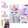 Unicorn Cosplay Girls Dress With Rainbow Pattern For Halloween Party