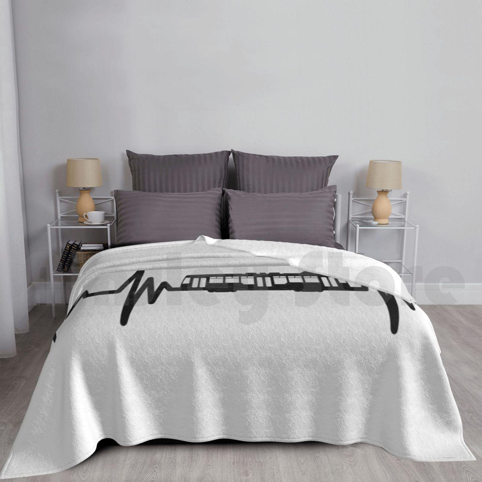 Tram Heartbeat-Tram Driver Tshirt Blanket For Sofa Bed Travel Tram Tatra Train Transport Model Train Seemed Size: 75*100cm, Weight: 230 GSM