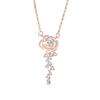 Rose Necklace for Women French Retro Flash Diamond Small Flower Clavicle Chain Light Luxury Simple Flower Necklace Valentine's Day Gift for Girlfriend