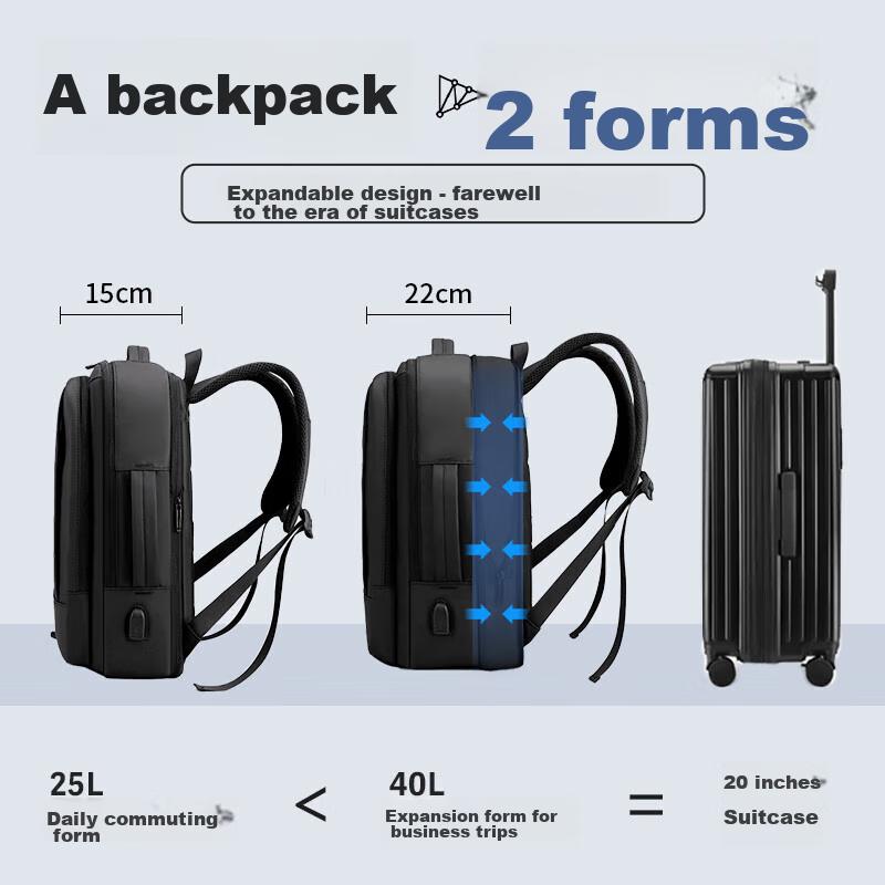 VICTORIATOURIST Business Backpack, Large Capacity, Expandable Design, Travel Backpack, 16-Inch Laptop Bag