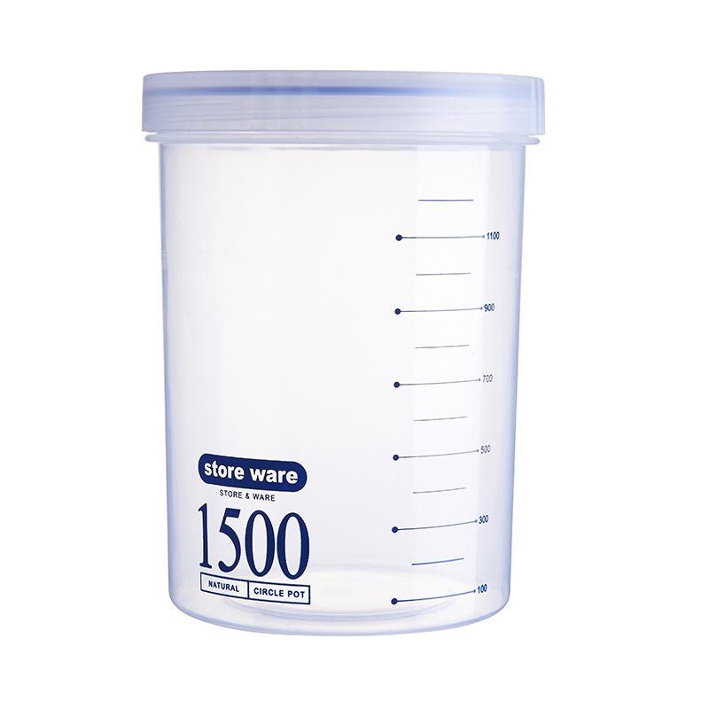 Airtight Food Storage Container Set Kitchen Transparent Sealed Cans Food Organizer Blue 1500ml