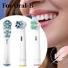 Clean For Oralb Generic Crossaction Electric Toothbrush Heads 1 Pack Of 4 White