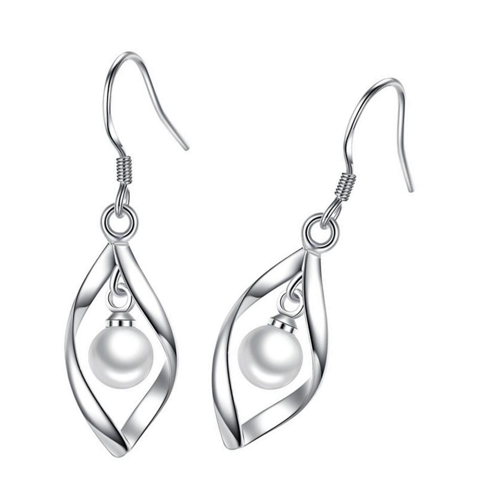 

Luxurious Twirl Design Pearl Earrings with Zircon Stones Unique Ear Hooks Charm Ideal for Chic Urban Professionals 1