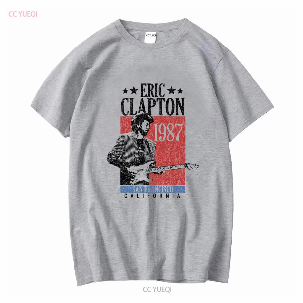 Eric Clapton Mens T shirt San Francisco California 1987 Guitar Legend Rock n Roll Merch Live Concert For Him vintage Washed