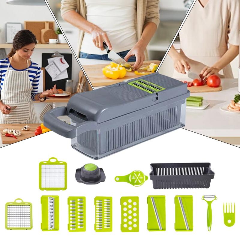 Mandoline Stainless Steel Slicer 12 in 1 Multi-Function Vegetable Grater Food Chopper Cheese Grater Garlic Crusher belgium