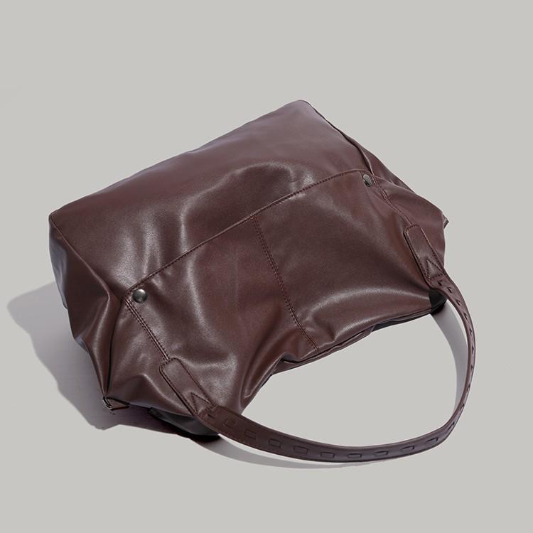 2025 New Large Capacity Single Shoulder Bag for Women, European and American Style Vintage Soft Leather Tote Bag, Simple Casual Crossbody Bag