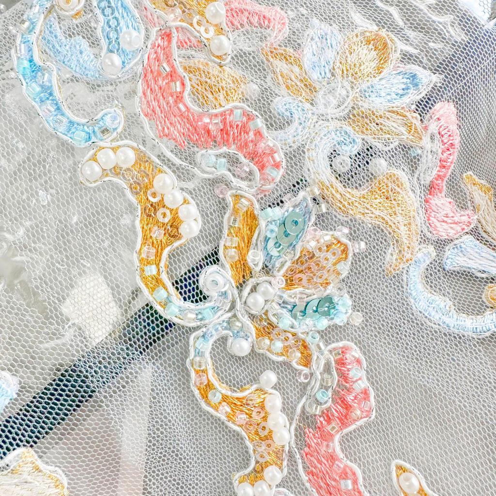 Exquisite Color Hollow Mesh Yarn Car Stock Bead Sequin Barcode Clothing Dress Hair Accessories Lace Accessories
