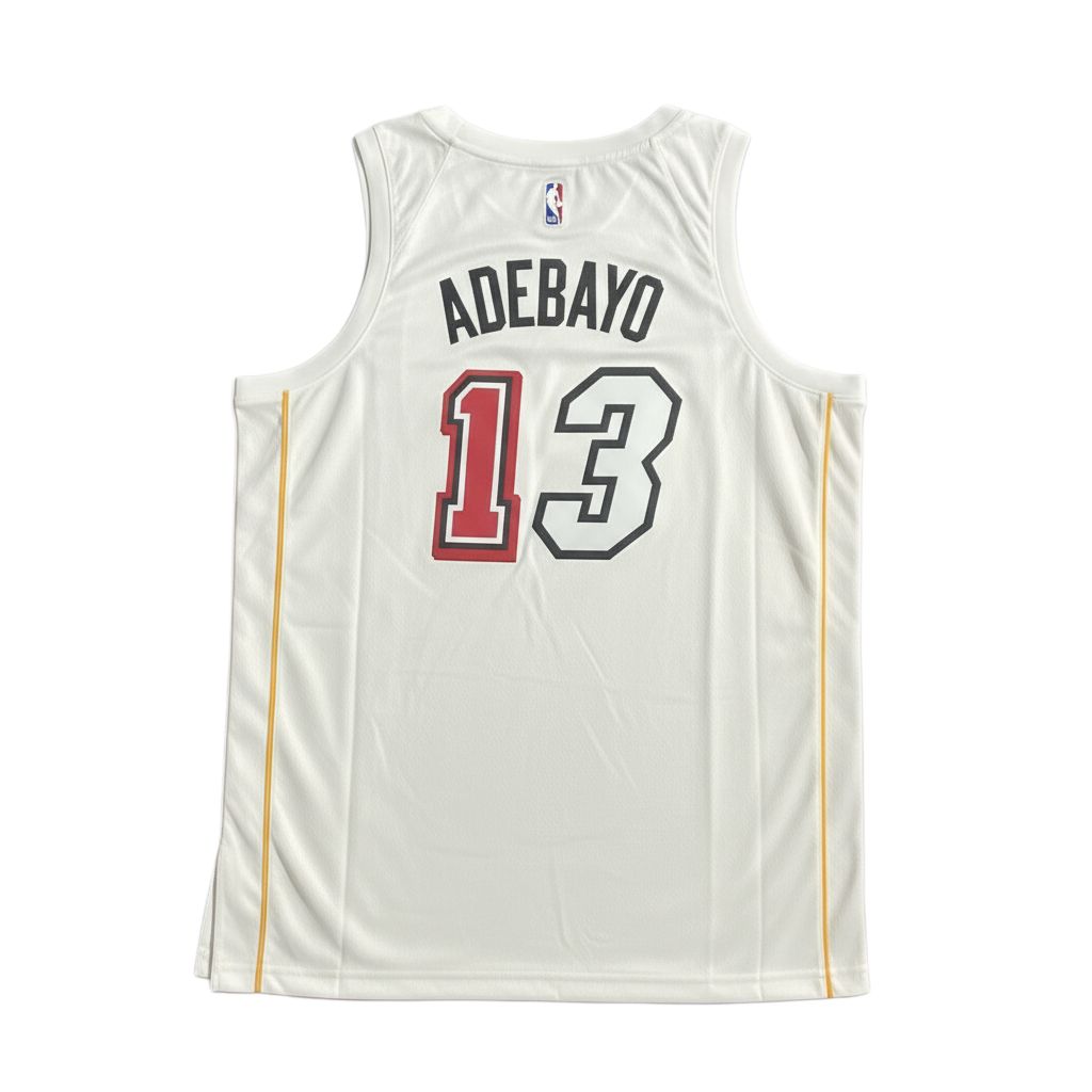 Nike NBA City Edition Fan Version Jersey Miami Heat Bam Adebayo 13 Sleeveless Crew Neck Basketball Men jersey DO9633-100