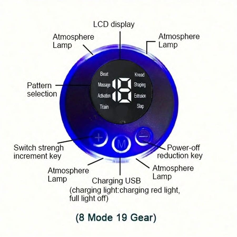 Neck Massager LCD Display EMS Electric Cervical Massage Patch Low-Frequency Pulse Muscle Stimulation Pad For Relaxation