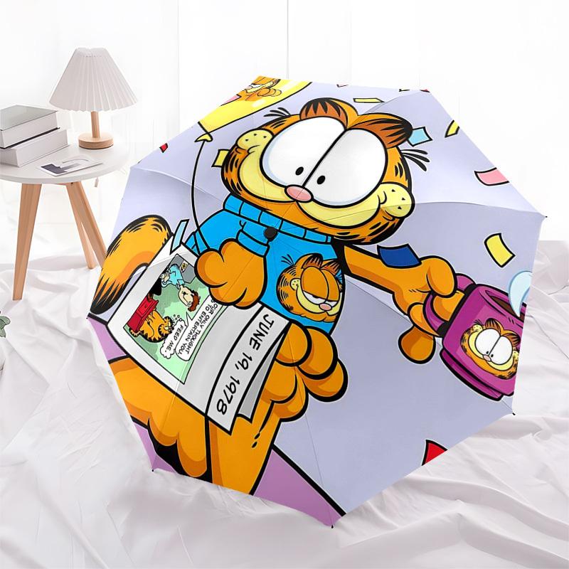 1pc Garfield Coffee Mug with Confetti Print - Automatic Opening Umbrella, Portable Folding Design, 8-Rib Iron Frame Outdoor Umbrella, Ideal Gift for F