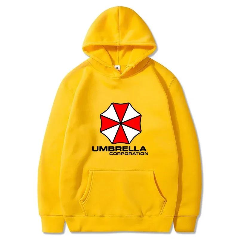 Fashion Loose Sweatshirt Men's Fall and Winter Casual Loose Street Hoodie Creative Red and White Protective Umbrella Printing