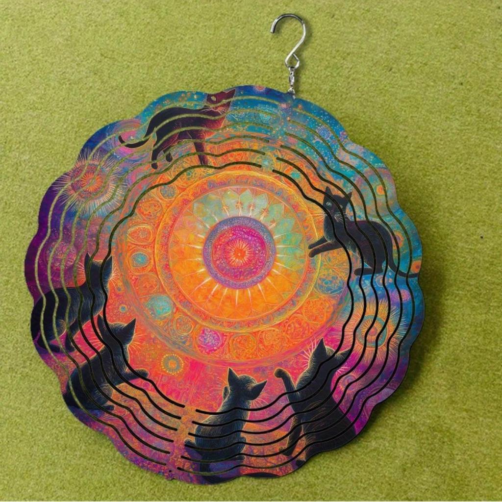 10 Zoll Hängendes Windspiel Rotierendes Design 360 Grad Haken für Balkon Gartendekor Frühling Sommer Kunst Atmosphäre Natürliches Geschenk für Liebste