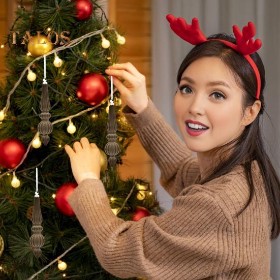 6 pezzi di palline di Natale floccate di forma irregolare infrangibili palline di Natale leggere decorazioni festive da appendere per albero di Natale decorazioni per la casa