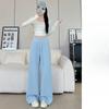 Gray Drawstring Sweatpants Womens Spring and Autumn Latest Straight Sweatpants