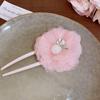 Fabric mesh flower hairpin simple high-end hair accessories fashion versatile niche headgear