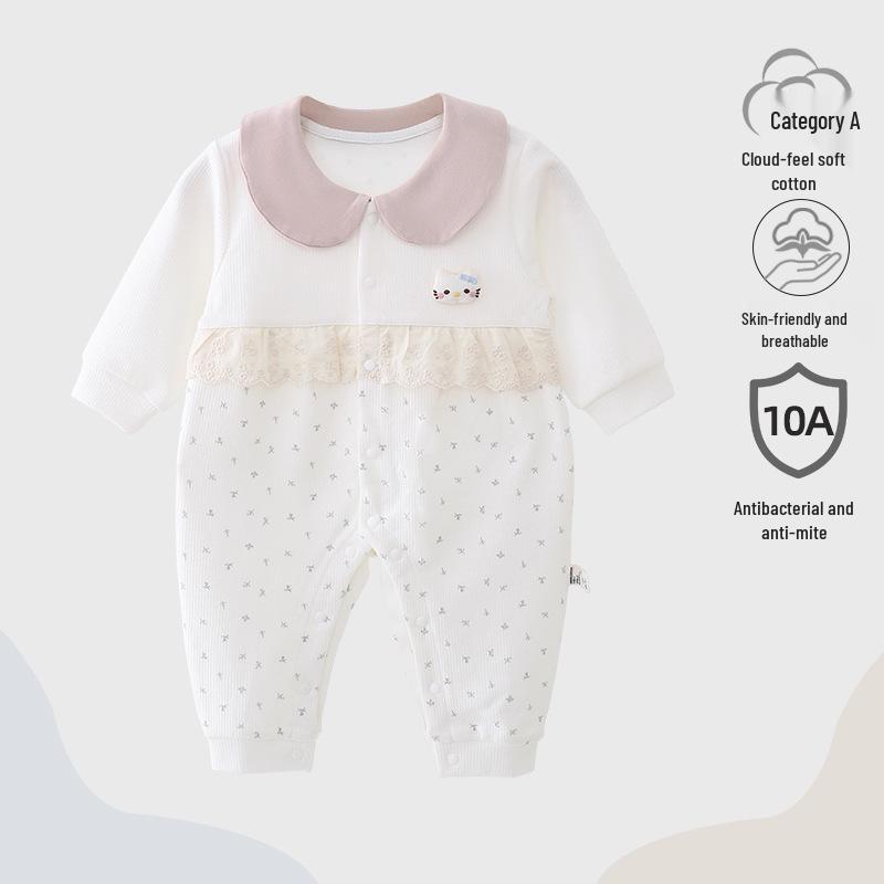 Spring & Autumn Class A Pure Cotton Newborn Baby Rompers for Crawling and Outings