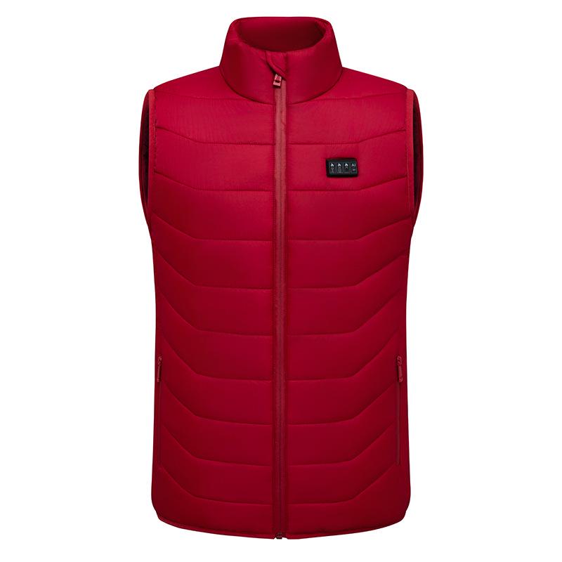 

Unisex Plus Size Smart Heated Vest - USB Electric Winter Warmth, 28 Zones 7XL червоний