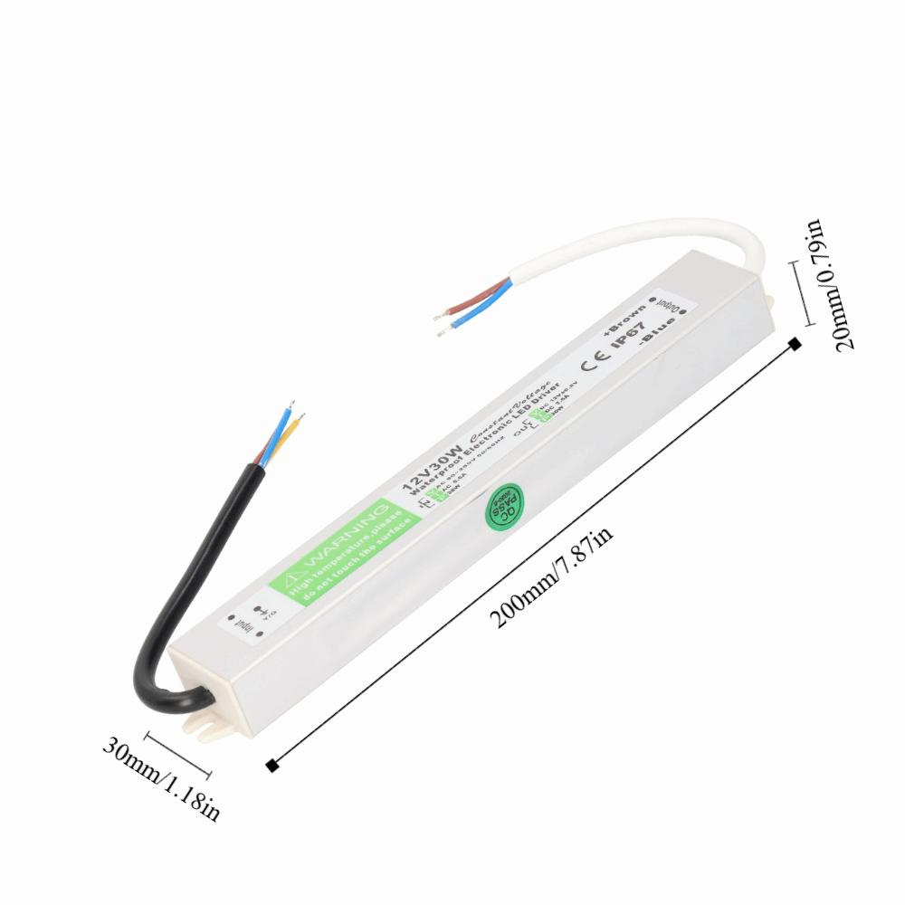 AC90-250V Input Waterproof Power Supply 30W LED Driver Transformer  Low Voltage Applications