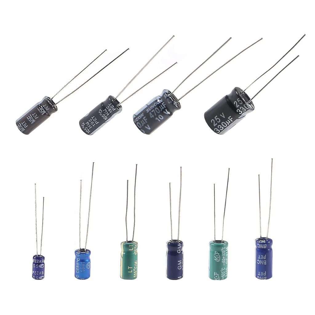 240pcs Aluminum Electrolytic Capacitor Electrolytic Capacitors Kit 24Value Range 0.1uF-1000uF Capacitors Assortment Kit