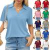 Women's Fashion Casual Lapel Short Sleeve Solid Color Shirt Women's Up Tops