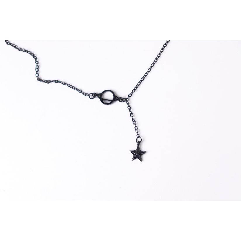 C197 Dark Forest Style Light Luxury Minimalist Bracelet Student Black Planet Pentagram Korean Version Versatile Fresh Necklace