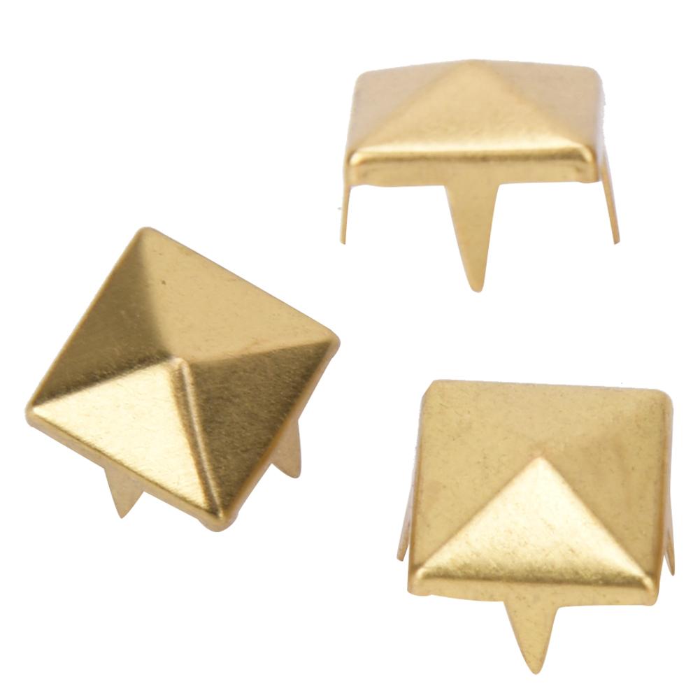 100 PCS 9MM Brass Copper Square Rivets Apparel Shoes Bag Accessories for Leather Decoration