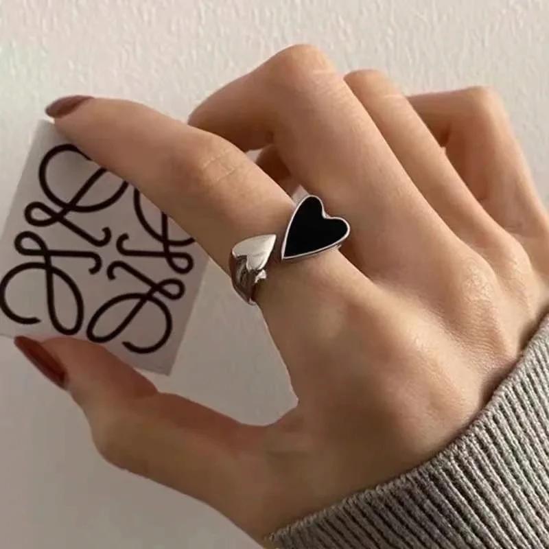 Sweet Pink Drop Oil Cherry Blossom Adjustable Open Ring for Women Niche Three Flower Design Sense Index Finger Ring 2026 Jewelry