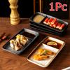 1PC Ceramic Elegant Exquisite Plate Practical Sushi Plate with Partition 18.5x10cm