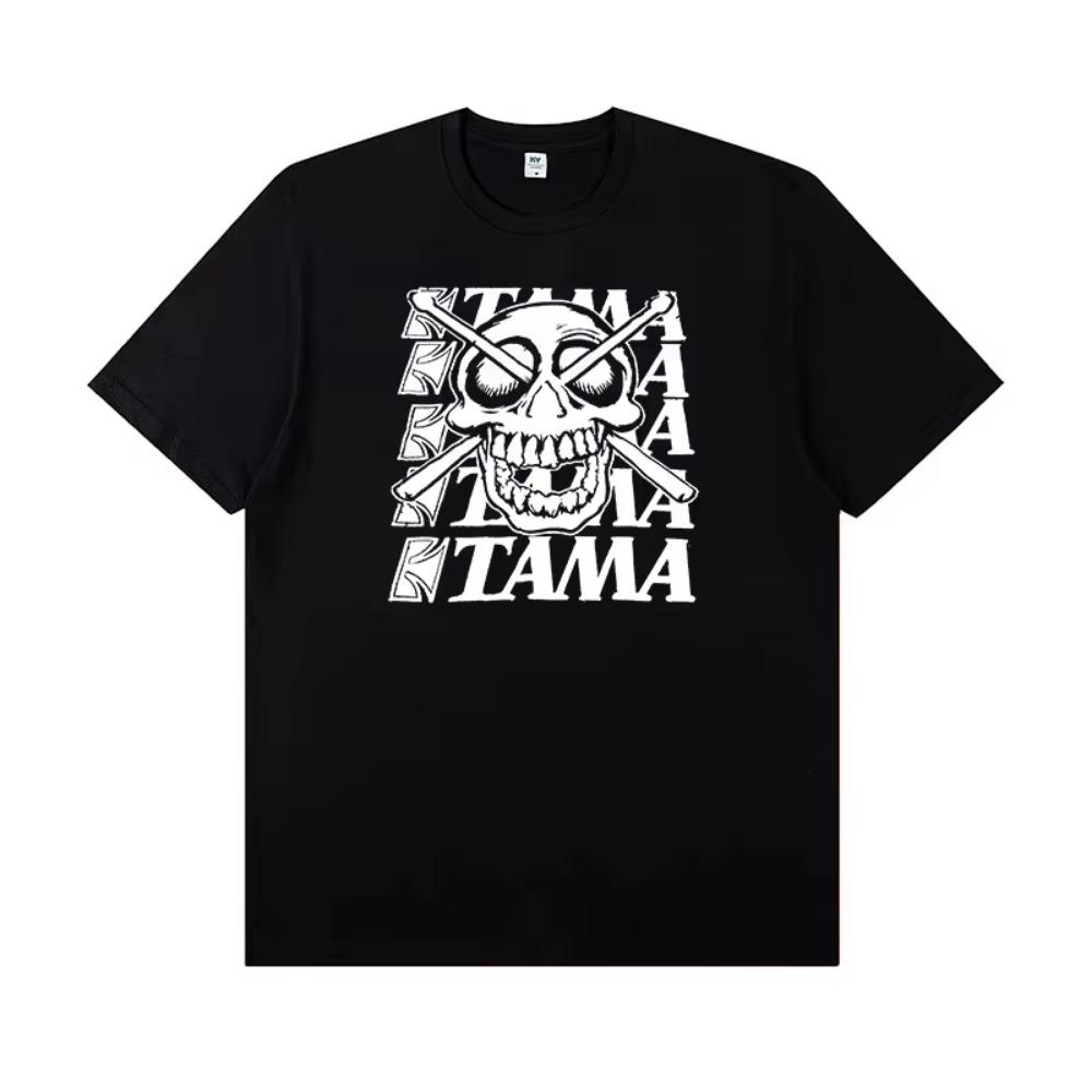 2025 Tama Drum Kit 40th Anniversary Peripheral Printed Rock Drummer T-shirt Male Short-sleeved Band Dress Shirt