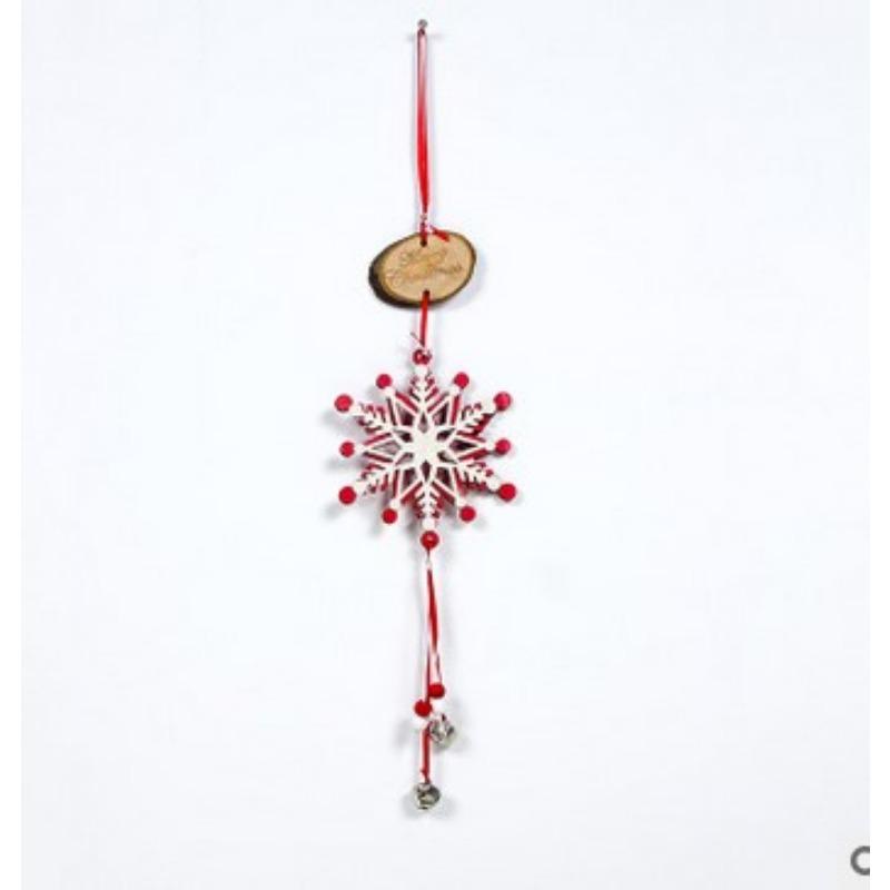 1/2/3pcs DIY Red Christmas Snowflakes&Star&Tree Wooden Pendants Ornaments Home Christmas Party Xmas Tree Kids Gifts Decorations