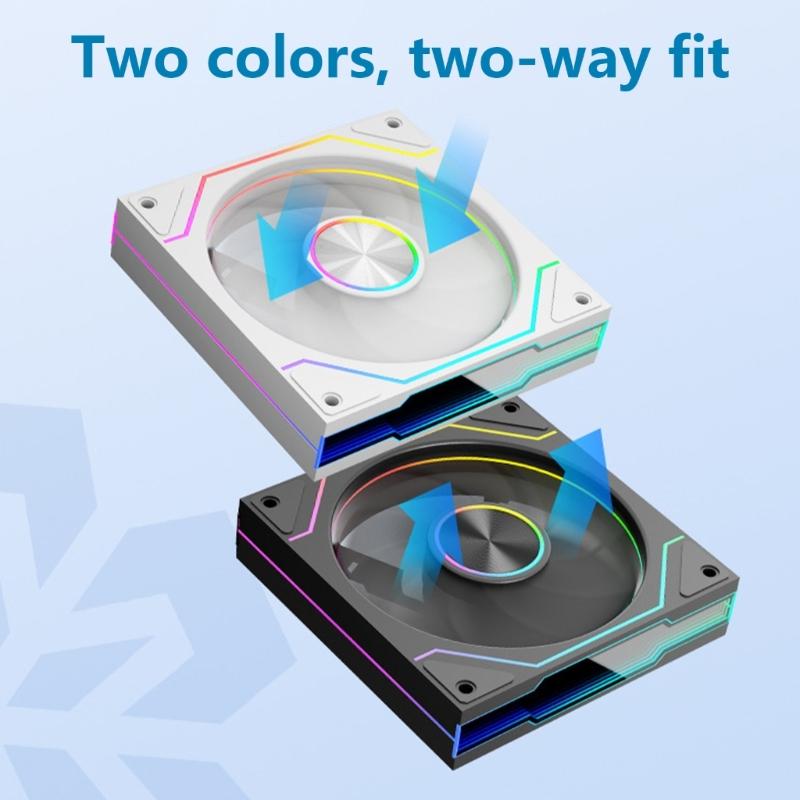 ARGB LED 120mm 5V 3Pin PC Fan with Infinitys Mirror Effect, Quiet High Airflows for CPU Coolers and Case