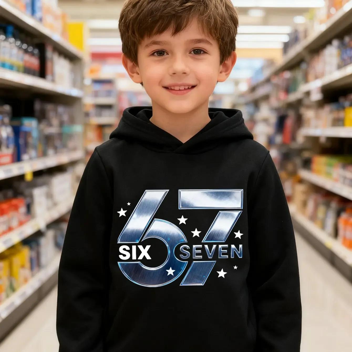 

Spring Funny Cartoon 67 Six Seven Children s Hoodies Autumn Kids Boy Fashion Tee Tops Casual Trend Girl Hooded Sweatshirts 100
