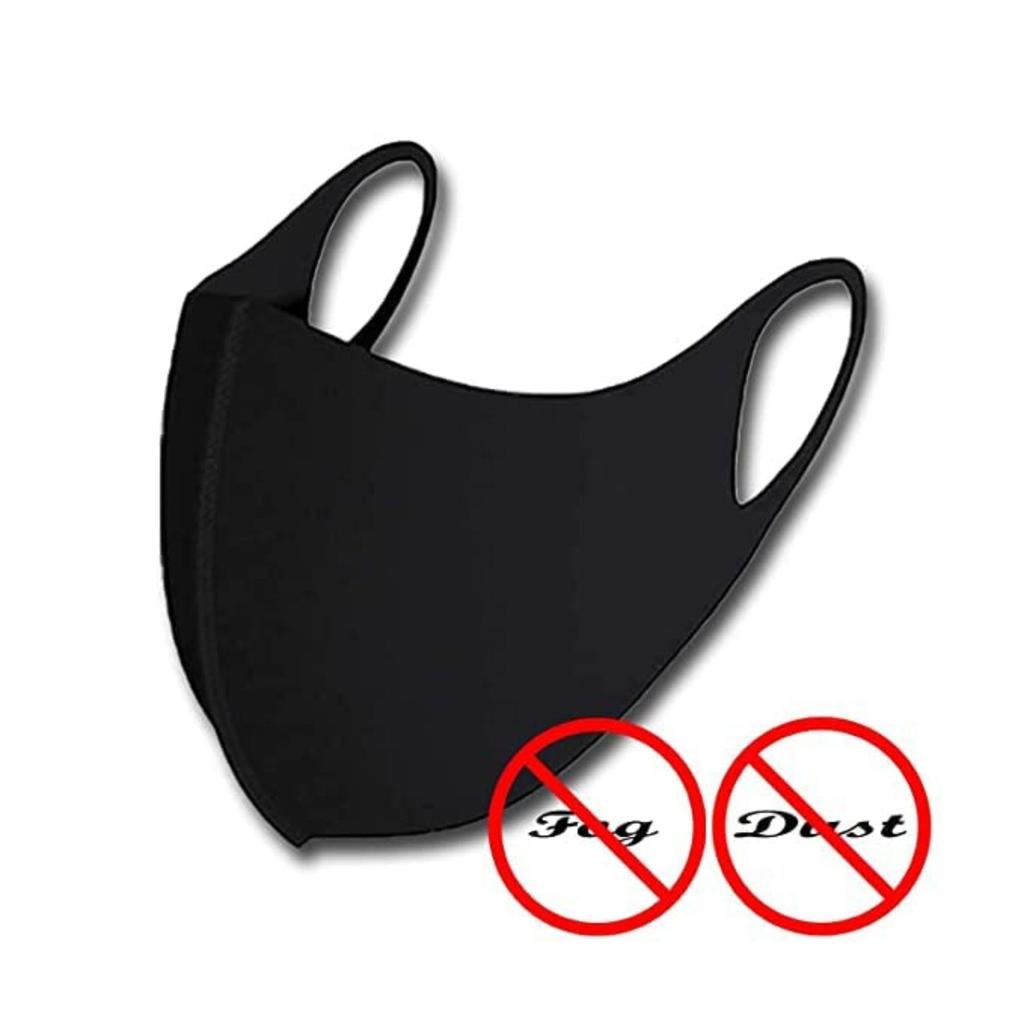 RK TRENDS Scuba Shape Cloth Face Mask Set of 5 Pieces (Black)
