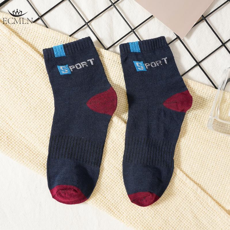 5 Pairs Men's Mid-tube Socks Trendy Casual Sports Sock Male Breathable Comfortable Sweat-absorbent Solid Socks