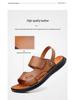 2025 Men's Genuine Leather Sandals: Beach & Casual Non-Slip Soft Sole Dual-Use Summer Shoes