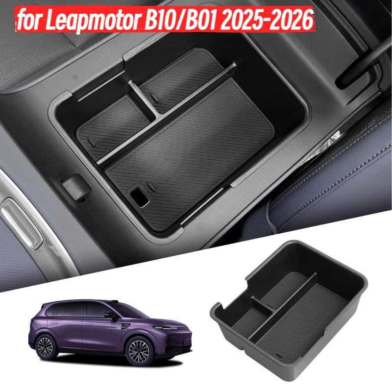 For Leapmotor B10/B01 2025-2026 Car Storage Box Interior Accessories Center Console Armrest Storage Organizer Tidying Tray