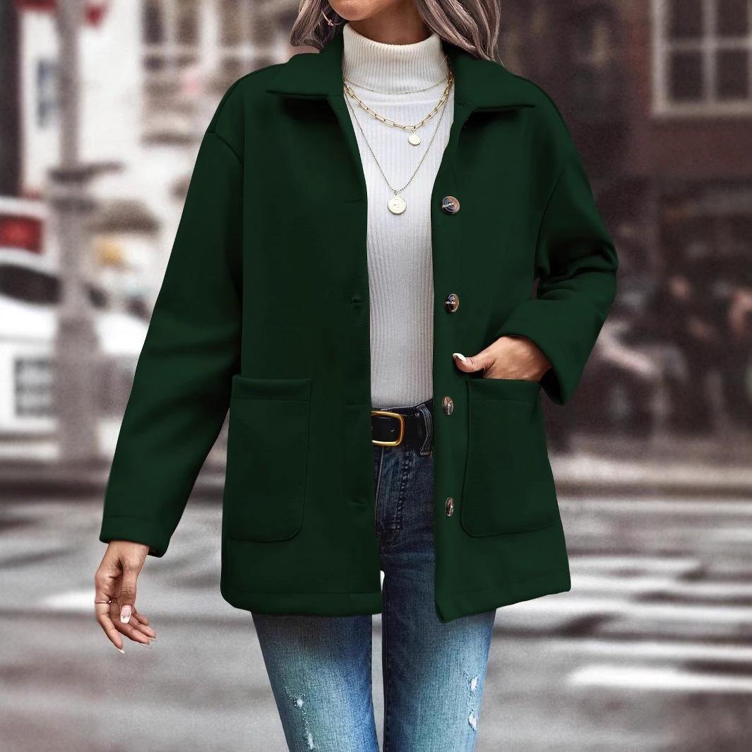 

Women s European & American Long-Sleeve Fashion Lapel Coat Medium