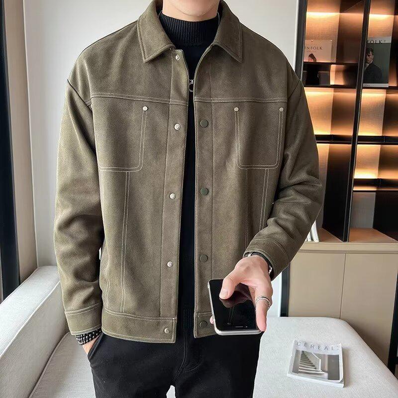 

Rogue Suede Autumn Men s Jacket - Handsome, Trendy Brown Casual Coat 2XL зелений