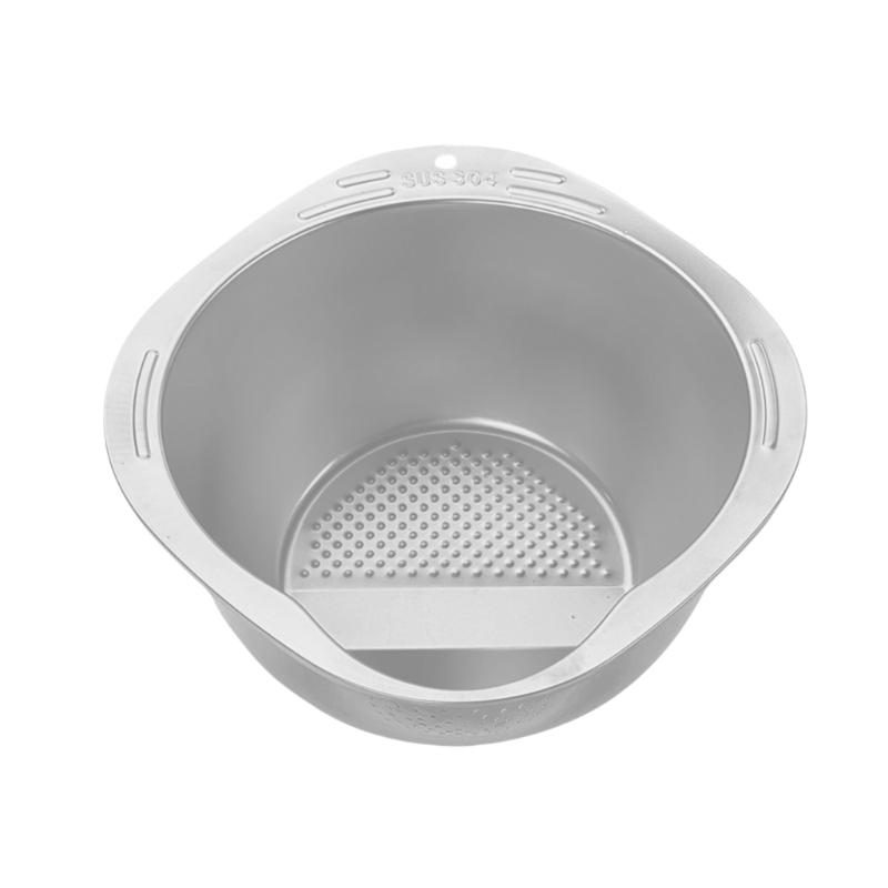 

Rice Washer Strainer Bowl Stainless Steel Drain Basket Washing Basin Portable Vegetable Colander Fruit Drain Bowl серебряный