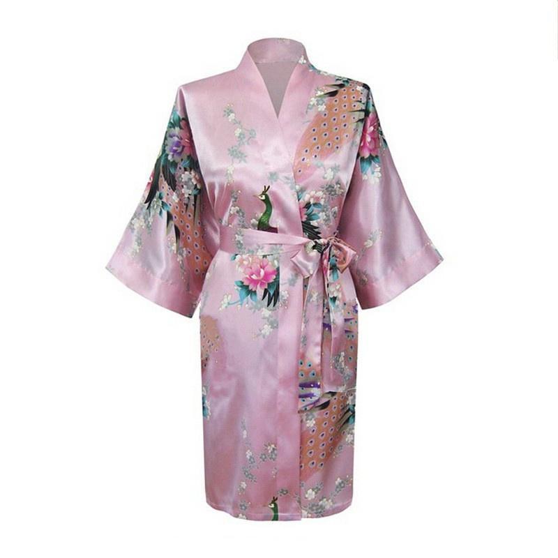 Bride Long Women Kimono Robe Satin Silk Night Dressing Gown